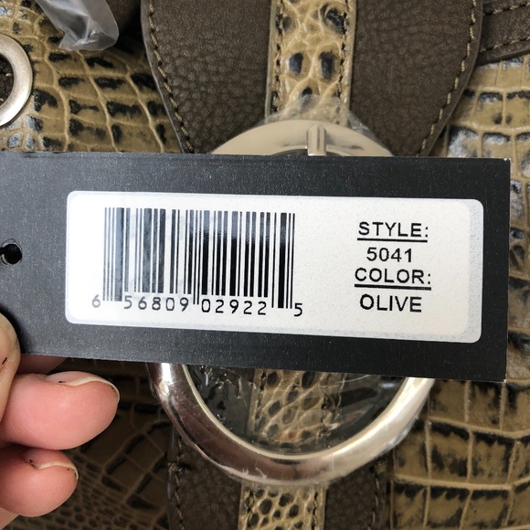 M.C. Marc Chantal Snakeskin Design Olive bag NWT - Picture 11 of 13